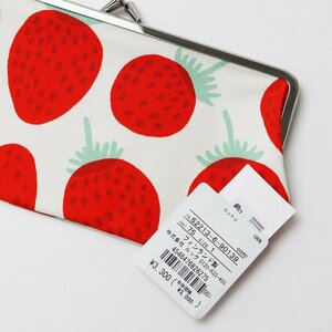 美品 マリメッコ marimekko Mansikka マンシッカ いちご がま口ポーチ/レッド【2400013671569】