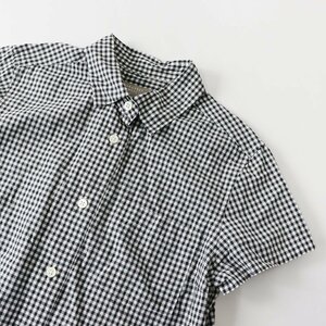 マーガレットハウエル MARGARET HOWELL DRY GINGHAMCHECK COTTON シャツ 2/ブラック ギンガムチェック 半袖【2400013673310】