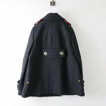 美品 バーバリーブルーレーベル BURBERRY BLUE LABEL ウールPコート 36/ブラック メルトン 裏地ノバチェック 金ボタン【2400013674461】_画像3