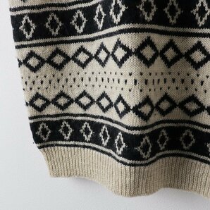 メンズ マーガレットハウエル MARGARET HOWELL ウール FAIRISLE SLIPOVER フェアアイルニットベスト M/ベージュ【2400013678902】の画像5