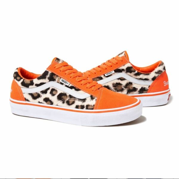 27.5cm★Supreme × Vans Leopard Old Skool "Orange"