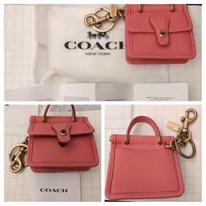 【COACH】■コーチ■バックモチーフ■バックチャーム■ミニチュアバック■ピンク■レザー◆牛革◆艶消しメタルゴールド・フック金具◆美品!の画像8