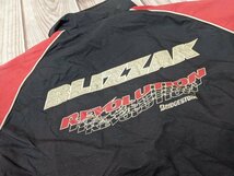 23．BRIDGESTONE BRIZZAK 両面ロゴデザイン ナイロンジャンパー ジャケットブルゾン メンズXL 赤黒白y406_画像1