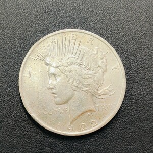 アメリカ合衆国/ピースダラー1ドル銀貨/1922年/アンティークコイン/希少品
