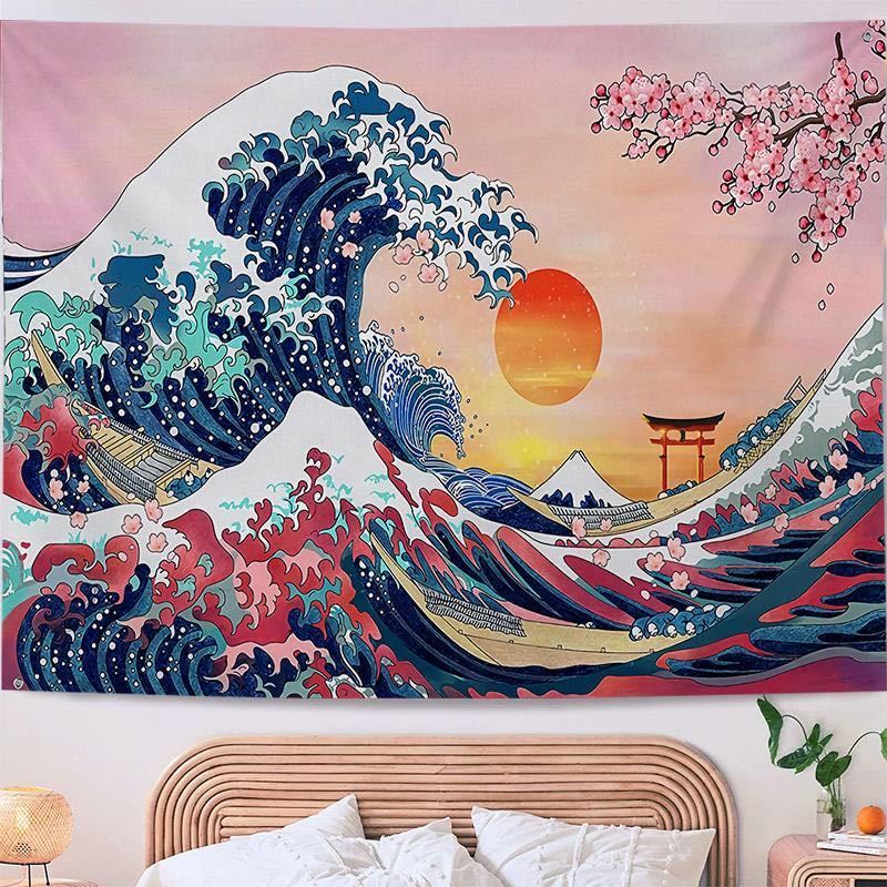 Tapiz F20 pintura japonesa Ukiyo-e decoración de arte de la pared redecoración DIY, Cuadro, Ukiyo-e, Huellas dactilares, Pinturas de lugares famosos.