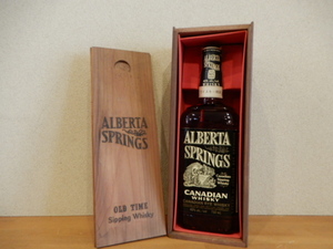 未開栓　古酒　ALBERTA SPRINGS　アルバータ スプリングス　カナディアン ウィスキー 特級　木箱入り　750ml　40%　WHISKY　保管品　B-480