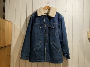 Wrangler USA製　vintage デニムジャケット　100円スタート　売り切り　ボアジャケット　70s 80s 古着 ラングラー　ランチコート 