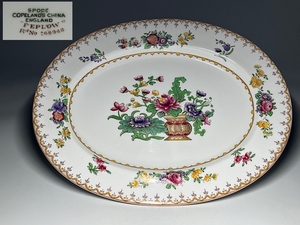 【瑞】スポード Spode COPELANDS　CHINA PEPLOW　花柄　楕円皿　幅：３２．２ｃｍ