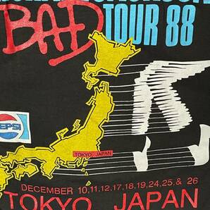 貴重！VINTAGE 80s Michael Jacksonマイケルジャクソン BAD WORLD TOUR 1988 Tシャツ 黒 Madonna hip hop WU TANG NWA 2PAC snoop MOTOWNの画像4