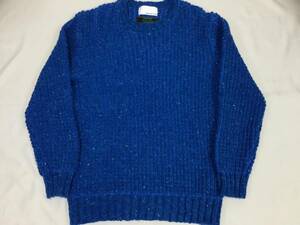 美品 CRICKET 1960 クリケットkilcarra生地 ウールニットセーター ブルー Mサイズ 日本製