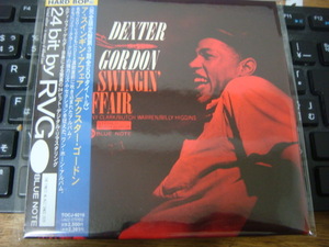 DEXTER GORDON SWINGIN' AFFAIR 東芝 BLUE NOTE RVG 紙ジャケ CD デクスター ゴードン SONNY CLARK