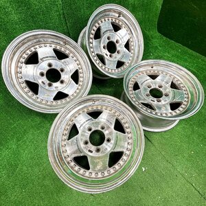 15×7j 5h ＋10 114.3 LODIO DRIVE offroad ロデオ ドライブ 希少 深リム アルミ ホイール ホイル 15 インチ in 5穴 pcd 4本 菅15-113