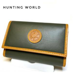 Hunting World ハンティングワールド 6連 キーケース 紳士 メンズ 服飾小物 グリーン 緑系 極美品 良品