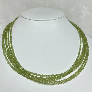 「ペリドット六連　160ct 天然石ネックレス　42cm 」necklace jewelry 