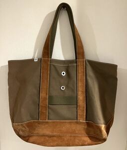 visvim HOMER TOTE CANVAS L ビズビム ホーマートートバッグ キャンバス×レザー カーキ 【送料無料】