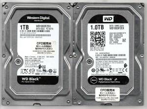 SATA ★ 3.5インチHDD　1.0TB×２個セット　計 2.0TB (2000GB) ★ Western：WD1003FZEX-00K3CA0 ★ 健康状態：正常 ★