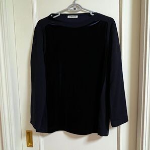トップス L house coat 濃いネイビー
