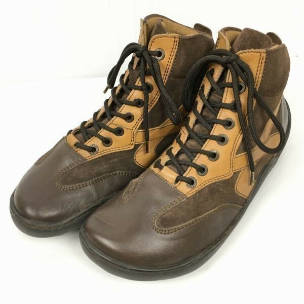 フットプリンツ　Footprints　ポルトガル製　レザー　ショート丈ブーツ　茶/ブラウン　25.5-26.5　Vintage/boots 管No.WA156
