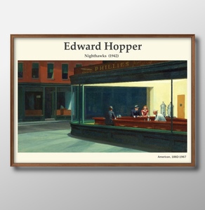 Art hand Auction 1-4479 ■ Kostenloser Versand!! A3-Poster Edward Hopper Nighthawks Skandinavisch/Koreanisch/Malerei/Illustration/matt/exklusiv in unserem Shop, Gehäuse, Innere, Andere