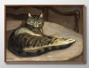 Art hand Auction 14240■Free shipping!! Art poster painting A3 size Alexandre Steinlen Cat illustration Nordic matte paper, Housing, interior, others