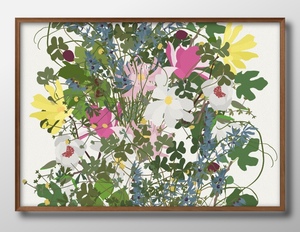 Art hand Auction 14329■무료배송!! 아트 포스터 그림 A3 사이즈 꽃 식물 일러스트 북유럽 무광택 종이, 주택, 내부, 다른 사람