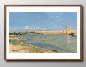 Art hand Auction 14309 ■Free Shipping!! Art Poster Painting A3 Size Frédéric Basille West Wall of Aigues Mortes Illustration Scandinavian Matte Paper, residence, interior, others