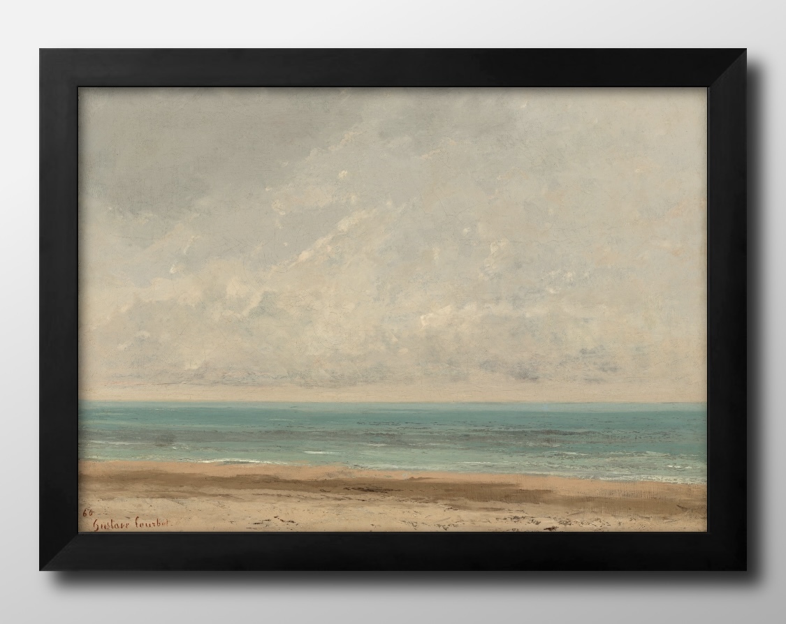 14296 ■ Livraison gratuite !! Affiche d'art peinture format A3 Gustave Courbet illustration mer calme papier mat nordique, Logement, intérieur, autres