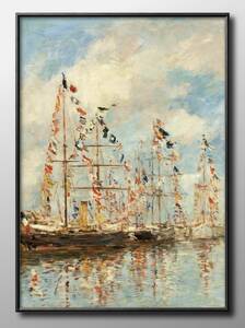 Art hand Auction 14283■Free shipping!!Art poster painting A3 size Eugène Boudin illustration Scandinavian matte paper, residence, interior, others