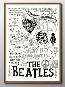 14454# free shipping!! art poster picture A3 size [ Beatles scribbling art Beatles] illustration Northern Europe mat paper 