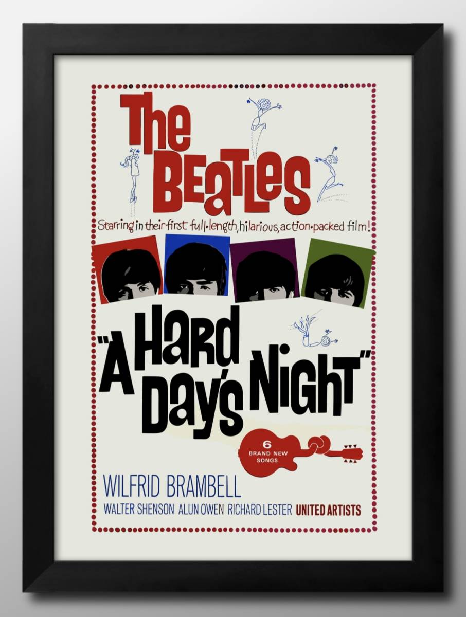 14344 ■ Livraison gratuite !! Affiche d'art peinture format A3 les Beatles une dure journée de nuit illustration papier mat nordique, Logement, intérieur, autres