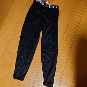 ★160サイズ★新品★未使用★タグ付き★エドウィン★男児★裏起毛★タイツ★ スパッツ★ブラック★黒色★レギンス★ゴム部分にロゴ入り