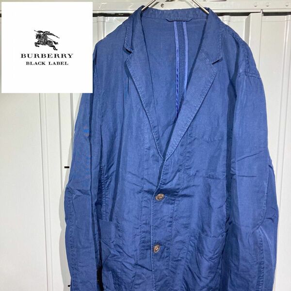 【人気ブランド】BurberryBlacklabel バーバリー テーラードジャケット シングルブレザー薄手 卸古着 ネイビー M