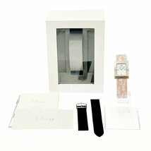 【1円スタート】【箱付き】Christian Dior クリスチャンディオール D78-109 マリススクエア SS ホワイト文字盤 QZ レディース腕時計 225302_画像9