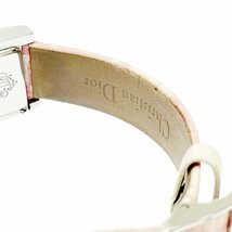 【1円スタート】【箱付き】Christian Dior クリスチャンディオール D78-109 マリススクエア SS ホワイト文字盤 QZ レディース腕時計 225302_画像8