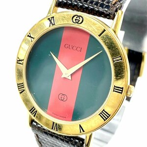 【1円スタート】GUCCI グッチ 3000M GP×革ベルト クオーツ メンズ腕時計 ジャンク 228500