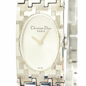 【1円スタート】【箱付き】Christian Dior クリスチャンディオール D70-100 ミスディオール SS シルバー文字盤 QZ レディース腕時計 221818