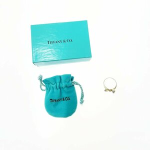 【1円スタート】【箱付き】TIFFANY&Co. ティファニー シルバー リボン 3.8g 925×K18 指輪 リング 222636