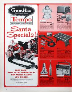 Gamble Skogmo Store ストア 広告 1960年代 欧米 雑誌広告 ビンテージ ポスター風 インテリア LIFE アメリカ サンタ クリスマス