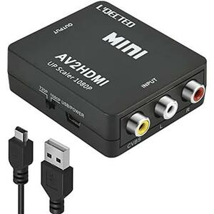 RCA to HDMI変換コンバーター L'QECTED AV to HDMI 変換器 AV2HDMI USBケーブル付き コンポジットをHDMIに変換する 1080/720P切り替え