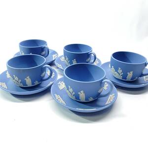 1円～ 8T31291123 WEDGWOOD ウェッジウッド ジャスパー コーヒーカップ/ソーサー セット 現状品