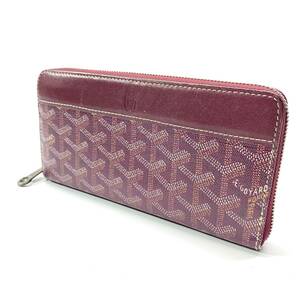 1円～ 6T31211123 GOYARD ゴヤール マティニョンGM ボルドー ラウンドファスナー 長財布 CHN020094 現状品