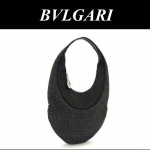 BVLGARI ブルガリ ロゴマニア 肩掛けキャンバス×レザー バック