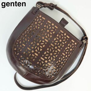 23L08 genten ゲンテン ショルダーバッグ カットワーク