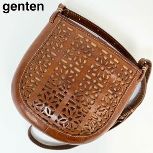 23L09 genten ゲンテン ショルダーバッグ カットワーク