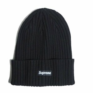 M3566f4　■Supreme シュプリーム■　新品 overbyed Beanie ビーニー ブラック / 黒 box logo ボックスロゴ コットン ニットキャップ