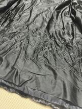 極上品 SAGA MINK サガミンク ブラックミンク 毛皮 ロング コート 着丈約107cm 裏地刺繍 ボリューム◎ 毛感触◎ レディース d124_画像5