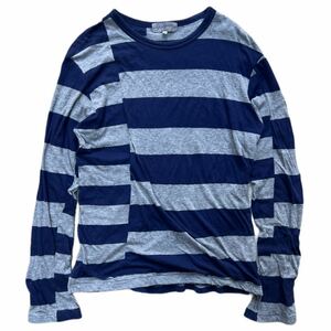 Yohji Yamamoto Pour Homme twisting striped long-sleeve tops ヨウジヤマモトプールオム ねじれ加工 ボーダー ロンT Rare 希少 00s 90s