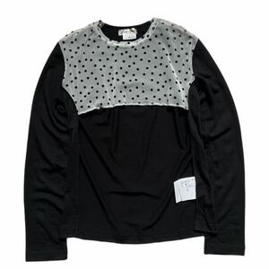 希少 AD2011 COMME des GARCONS mesh docking cardigan tops コムデギャルソン メッシュ ドッキング カーディガン トップス Archive Rare