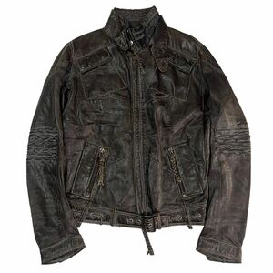 希少 Marithe + Francois Girbaud gimmick leather jacket マリテフランソワジルボー ギミック レザー 羊革 ジャケット Vintage Rare 90s