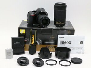 ●○【良品・元箱付】Nikon D5600 ダブルズームキット デジタル一眼レフカメラ Fマウント ニコン○●019644001m○●